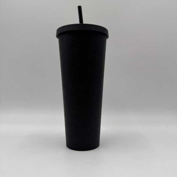 Starbucks 24oz Matte Black "S" Logo with Original Straw - Picture 2 of 7